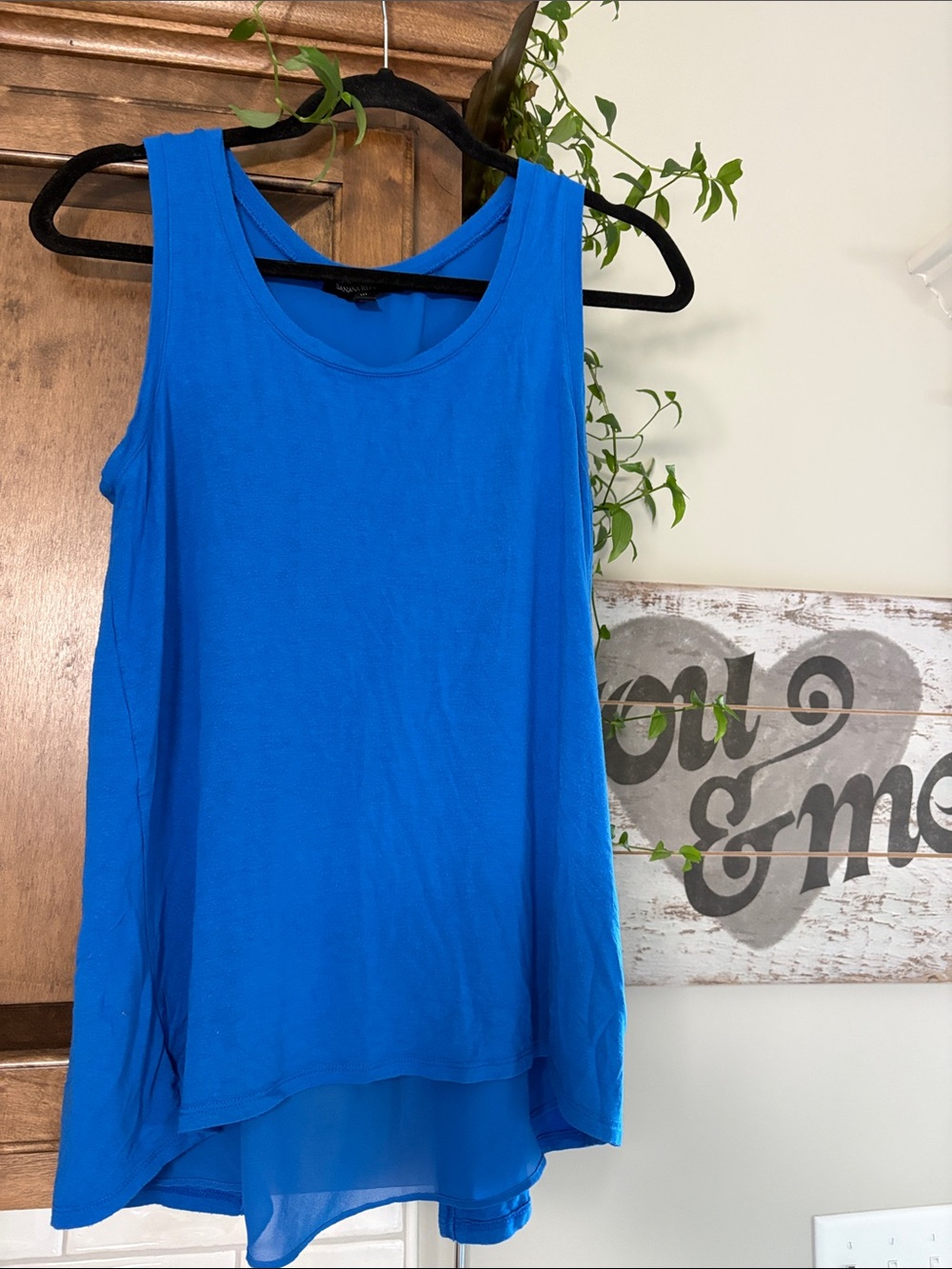 Banana Republic Royal Blue Sleeveless High-Low Tank